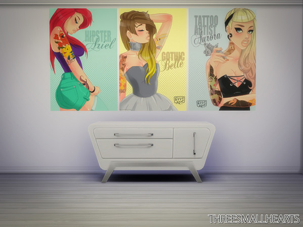 Sims 4 — Hipster Princesses by threesmallhearts2 — Posters to decorate your Sims house with! :)