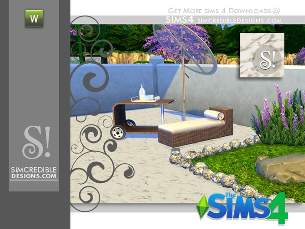 Sims 4 — Flora marbled floor by SIMcredible! — by SIMcredibledesigns.com available at TSR