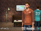 Sims 4 — '23' Hoodies varsity style by mattyshadysims — '23' Hoodies come in 2 colours (Orange and Teal). Perfect for