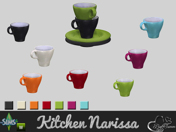 Sims 4 — Dining Narissa Cup by BuffSumm — 'Happy Meal' with a colorful tableware and clean designed table and chairs. A