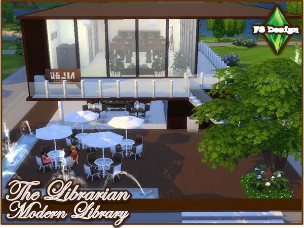 Sims 4 — The Librarian - Modern Library by fsdesign2 — A very elegant, compact and modern library, full of items to gain