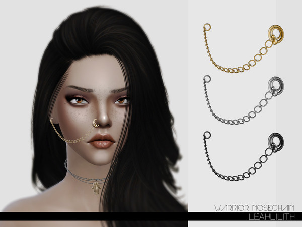 Sims 4 — LeahLillith Warrior Nosechain by Leah_Lillith — Warrior Nosechain avilable in 3 colors hope you'll enjoy^^