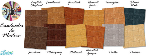 Sims 2 — Studio K Cuadrados de Madera 02 by StudioKhagerks — 13-24 of 36 colors. Can be found under Wood floors and can