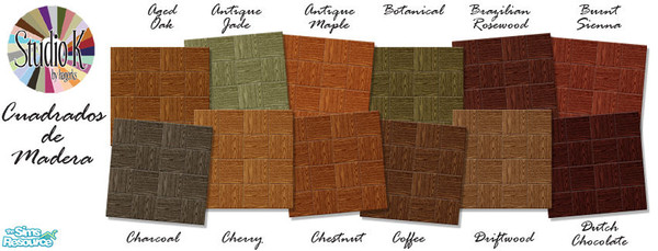 Sims 2 — Studio K Cuadrados de Madera 01 by StudioKhagerks — 1-12 of 36 colors. Can be found under Wood floors and can be
