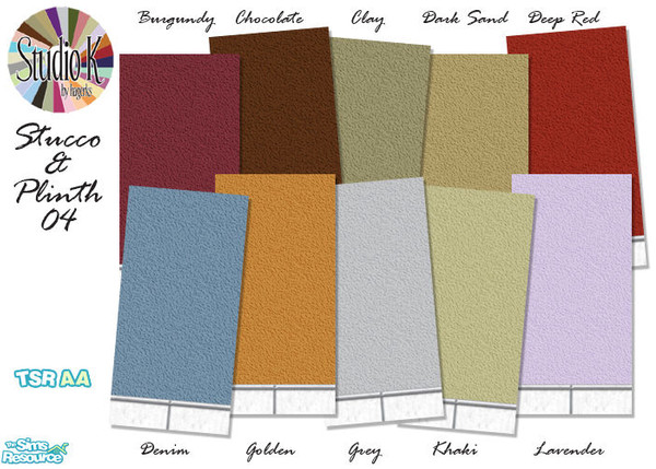 Sims 2 — Studio K Stucco & Plinth04_01 by StudioKhagerks — 1-10 of 20 colors. Can be found under Poured and can be