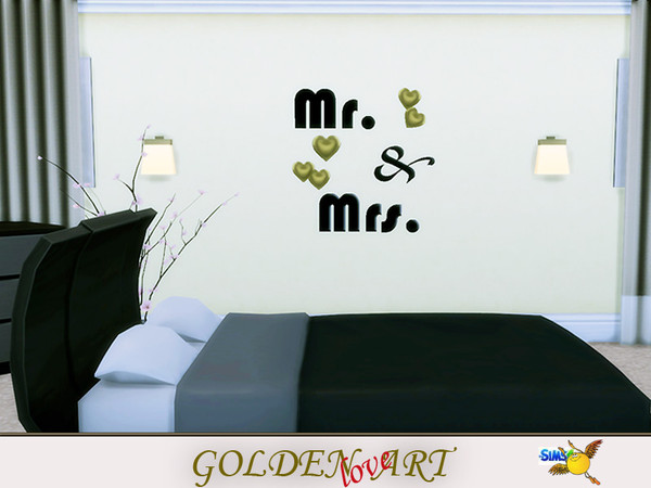 Sims 4 — evi Golden Art 3 by evi — Part of a set of love wall signs