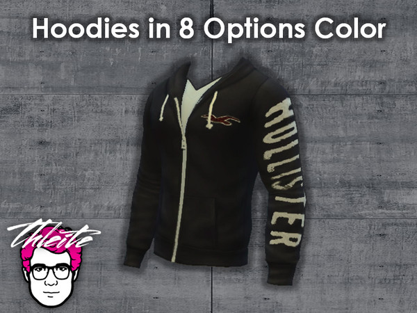 Sims 4 — Hollister Hoodies by thlleite2 — Hoodies of Hollister in 8 options color.