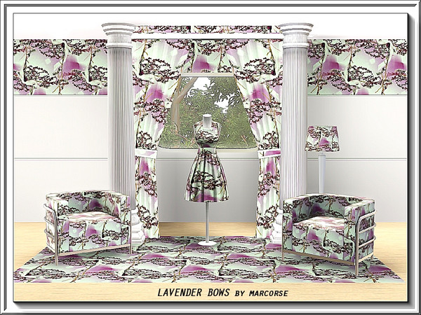 Sims 3 — Lavender Bows_marcorse by marcorse — Fabric pattern: bow tied bunches of lavender stems