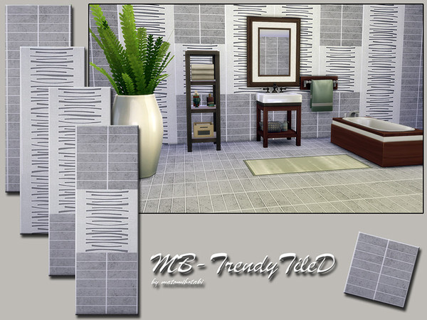 Sims 4 — MB-TrendyTileDFloor by matomibotaki — MB-TrendyTileDFloor, matching tile floor for the - MB-TrendyTileD - wall