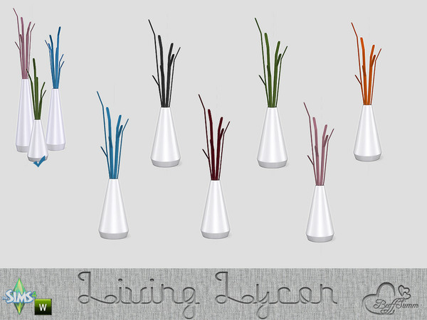 Sims 4 — Living Lycon Floor Vase Small White by BuffSumm — Lycon Living! This stands for modernity, clear shapes and rich
