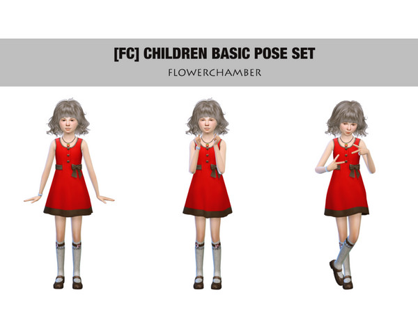 Sims 4 — [FC]ChildrenBasicPoseSet by FlowerChamber — Please choose Active trait for child in CAS.