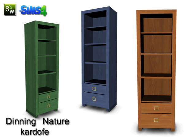 Sims 4 — kardofe_Dinning room Nature_shelf by kardofe — Natural wood shelves, three different textures