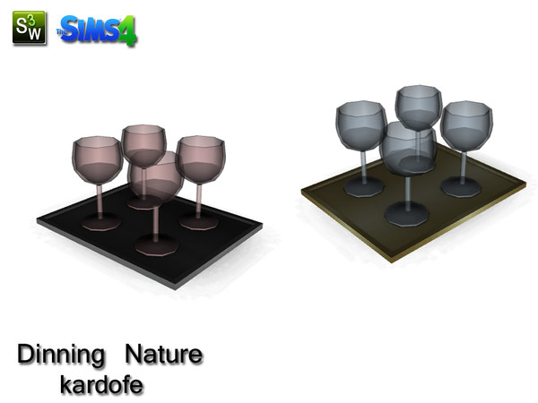 Sims 4 — kardofe_Dinning room Nature_tray with cups by kardofe — Tray with crystal glasses