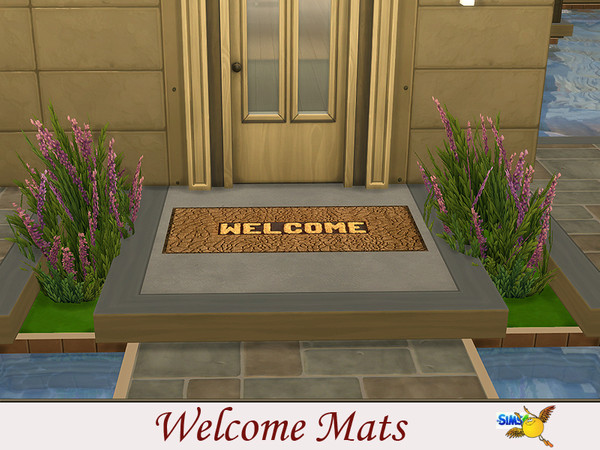 Sims 4 — evi Welcome Mat b by evi — One of a set of six welcome door mats 