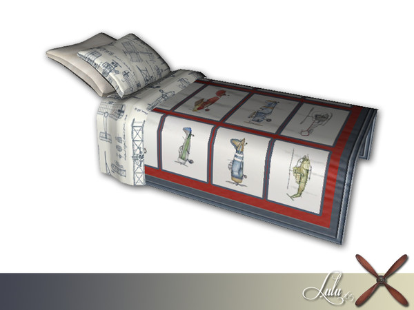 Sims 4 — Port Bedroom Comforter by Lulu265 — Part of the Port Bedroom Set
