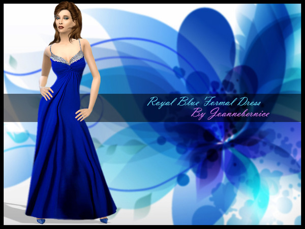 Sims 4 — Royal Blue Formal Dress by joannebernice — Made From Fashion Photo Material. For Female Adult Sims. To Party In