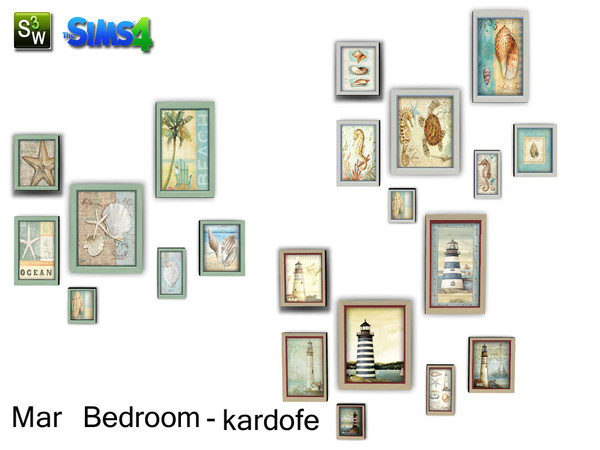 Sims 4 — kardofe_Mar Bedroom_Pictures by kardofe — Cojunto 7 paintings with maritime sheets