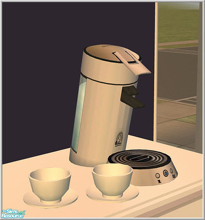Sims 2 — Ligne-Roset office - B43 Deco Coffeemaker Withcups by Birgit43 — I made the same coffemaker but this one is for
