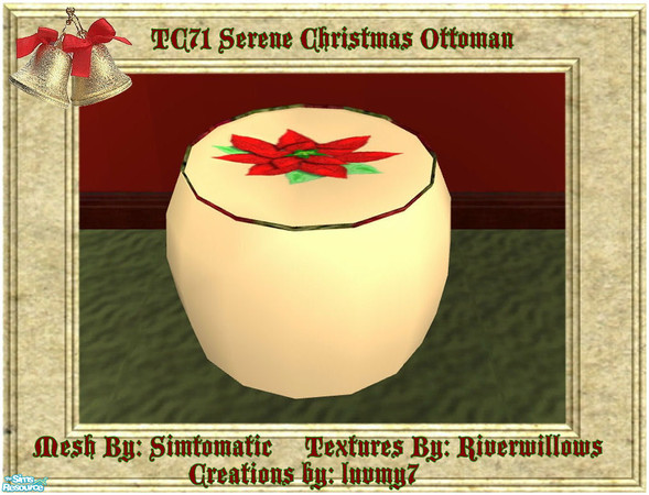 Sims 2 — TC71 Serene Christmas Living Room - Ottoman by luvmy7 — A set I recolored using Riverwillows textures &