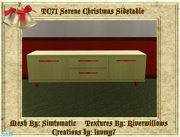 Sims 2 — TC71 Serene Christmas Living Room - Sidetable by luvmy7 — A set I recolored using Riverwillows textures &