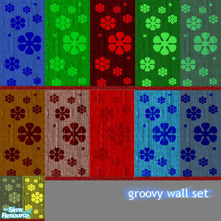 Sims 2 — Groovy Wall Set by simmyfan2852 — Looking for some groovy walls for your sims? Well, this set has just that! A