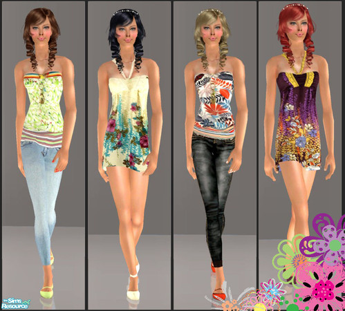Sims 2 — Paradise by simal10 — Two fashionable tubes and two lovely dresses.No mesh needed!! Enjoy!!