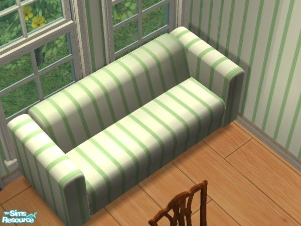 Sims 2 — Sage Green and Gold Dining Room Sofa by foxysensei — 
