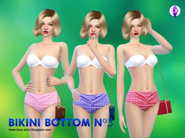 Sims 4 — Bikini N3 by LuxySims3 — 3 Swatches The package includes only the bottom of the bikini so that each person can