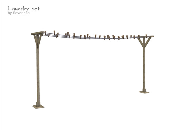 Sims 4 — Ropes with clothespins by Severinka_ — Ropes with clothespins, a set of Laundry 1 color 
