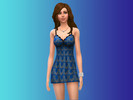 Sims 4 — Blue Floral Body Chemise by liz_19872 — Blue Floral Body Chemise with pattern.