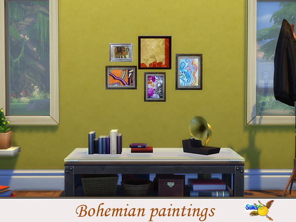 Sims 4 — evi Bohemian painting 8 by evi — Part of a set of 10 bohemian style paintings