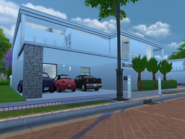 Sims 4 — Dhama by Codoga — Beautiful modern home with simple decoration featuring an office, three bedrooms, four