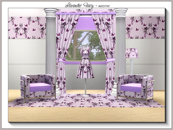 Sims 3 — Lavender Fairy_marcorse by marcorse — Themed pattern: pretty little lavender fairy and butterfly for a nursery