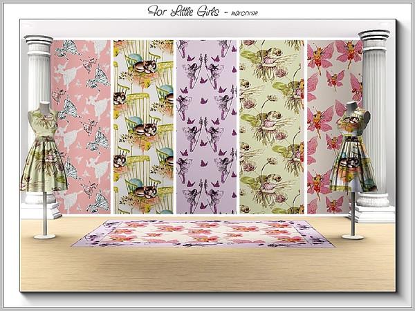Sims 3 — For Little Girls_marcorse by marcorse — Five sweet patterns for little girls. All are found in Themed, except