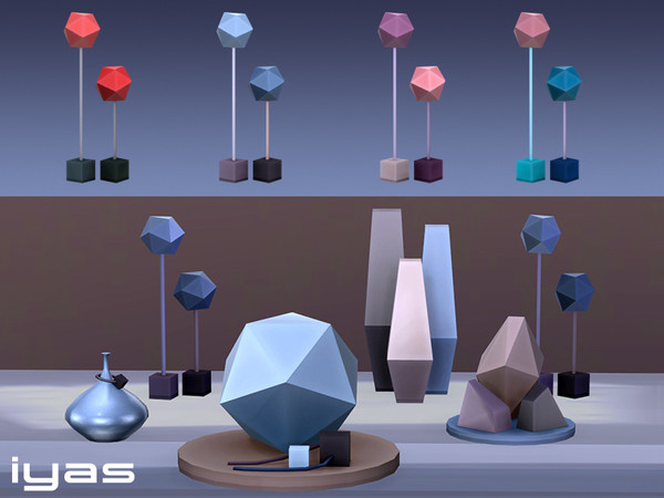 Sims 4 — Facet futuristic flowers by soloriya — These edgy looking flowers will make a great centerpiece for a