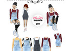 Sims 4 — [me.eu.in.gee] Suspender skirt by leeminji932 — Suspender skirt 4 types -- http://blog.naver.com/mokszcvw