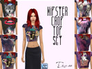 Sims 4 — Hipster Crop Top Set by Erzaa — Some fun hipster crop tops for your simmies :3