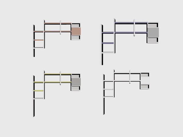 Sims 4 — Bedroom Juniper - Wall Unit by ung999 — Bedroom Juniper - Wall Unit Color options : 4