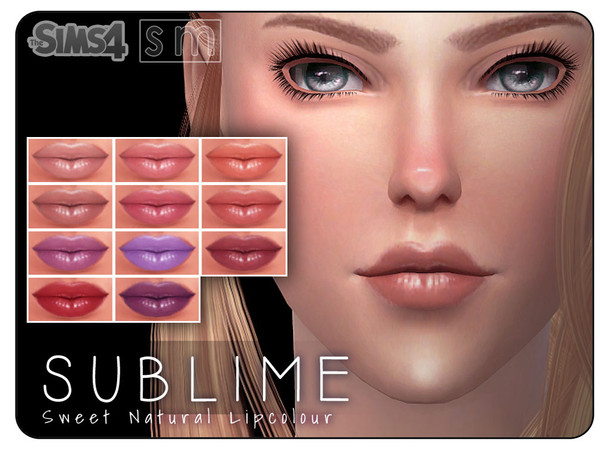 Sims 4 — [ Sublime ] - Sweet Natural Lip Colour by Screaming_Mustard — Here is a set of 11 new lipcolours for female