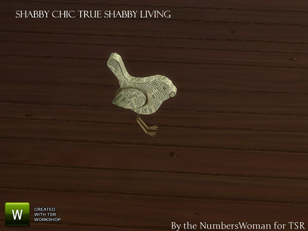 Sims 4 — True Shabby Chic Living Deco Bird by TheNumbersWoman — Shabby yet affordable, The true nature of shabby chic.