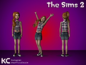 Sims 2 — Child\'s TOP  by KCsim — This upload only includes her top. Her skirt is separate. Remember to adjust your