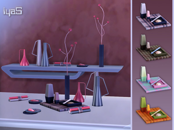 Sims 4 — Contemporary Tableware by soloriya — Unique combination of elegant square shapes and cozy patterns, perfect for