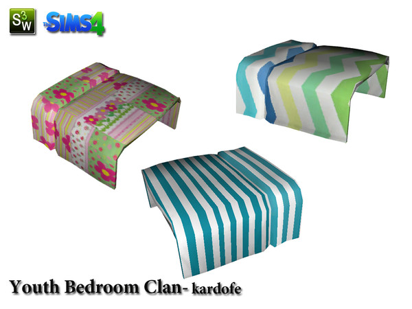 Sims 4 — kardofe_Youth Bedroom Clan_Blanket by kardofe — Blanket to put at the foot of the bed