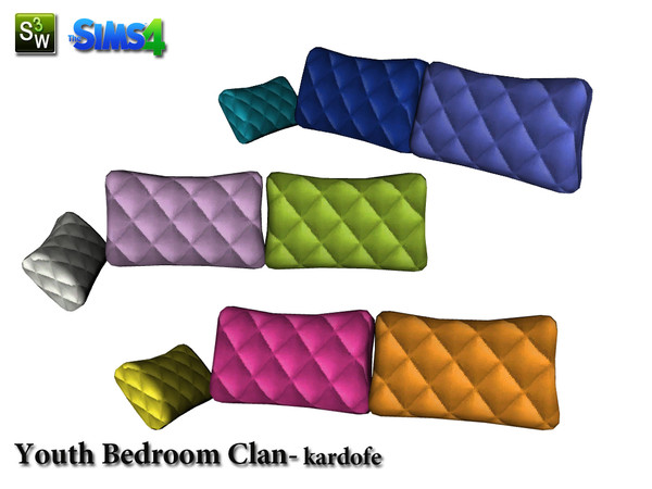 Sims 4 — kardofe_Youth Bedroom Clan_cushions by kardofe — Put cushions on the bed