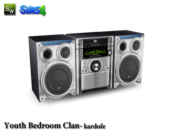 Sims 4 — kardofe_Youth Bedroom Clan_Stereo by kardofe — Great stereo to hear all kinds of music