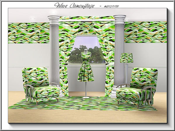 Sims 3 — Wave Camouflage_marcorse by marcorse — Abstract pattern: wave style camouflage design