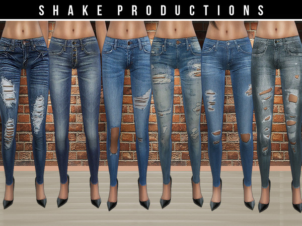 Sims 4 — ShakeProductions SET27 by ShakeProductions — 6 skinny jeans-4 colors