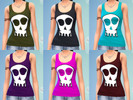 Sims 4 — Gothic Skull Top by Anubisekster — Sleeveless top for women in 6 different colors with a big white skull.