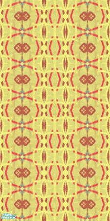 Sims 2 — Retro Patterned Wallpapers - Individual Item by LALIA7 — Available in ten different bright hues.
