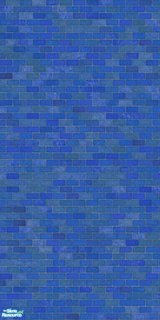 Sims 2 — NK TC44 Turano Brick Wall by MoMama — A wall of bright blue bricks makes for a lively room.